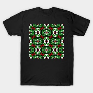 Red and Green Christmas Pattern Number 13 T-Shirt